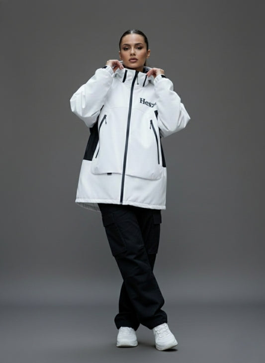 Heszn White & Black Techwear Jacket