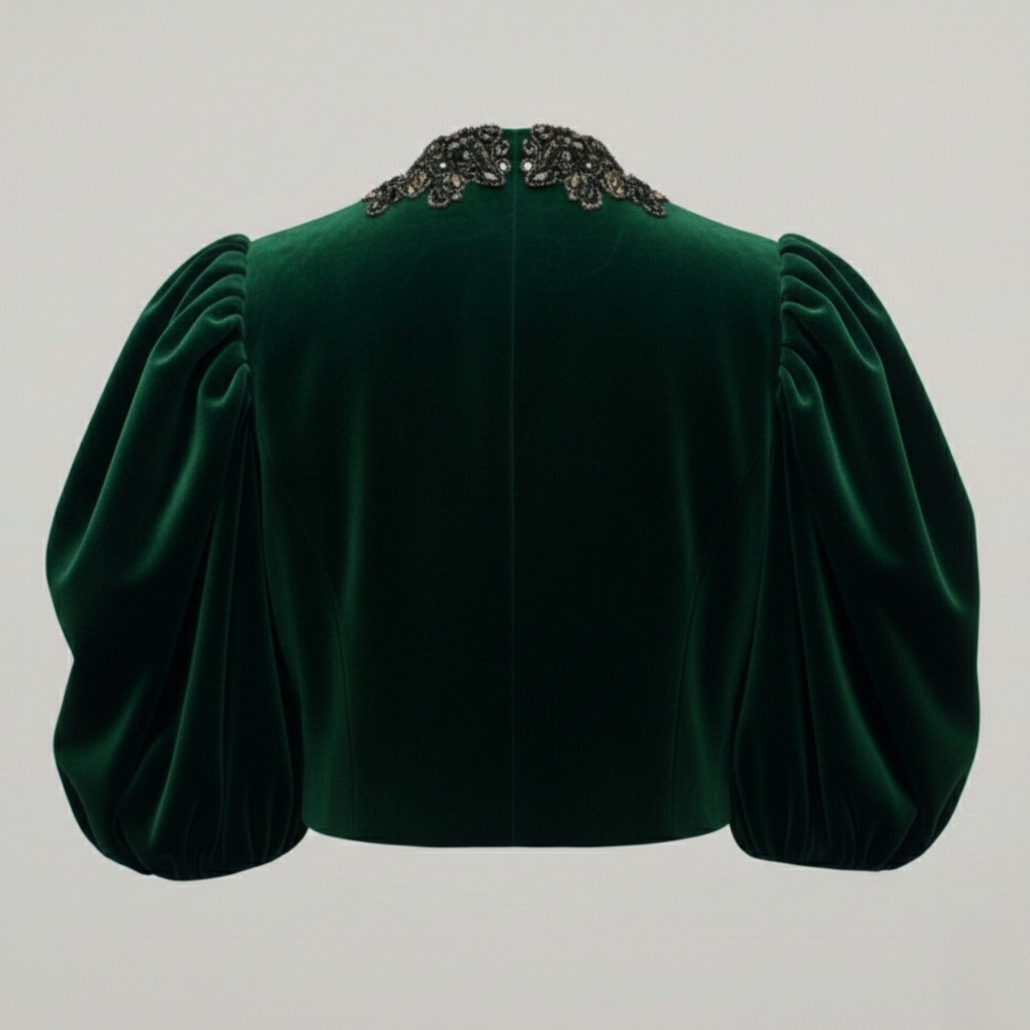 Emerald Velvet & Beaded Bolero Jacket