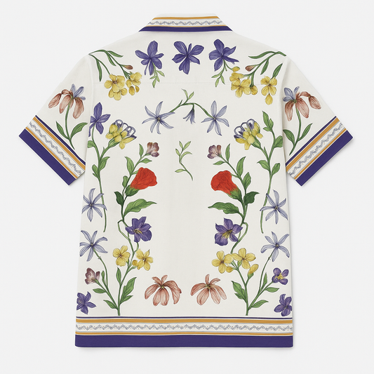 Baroque Floral Print Camp-Collar Shirt