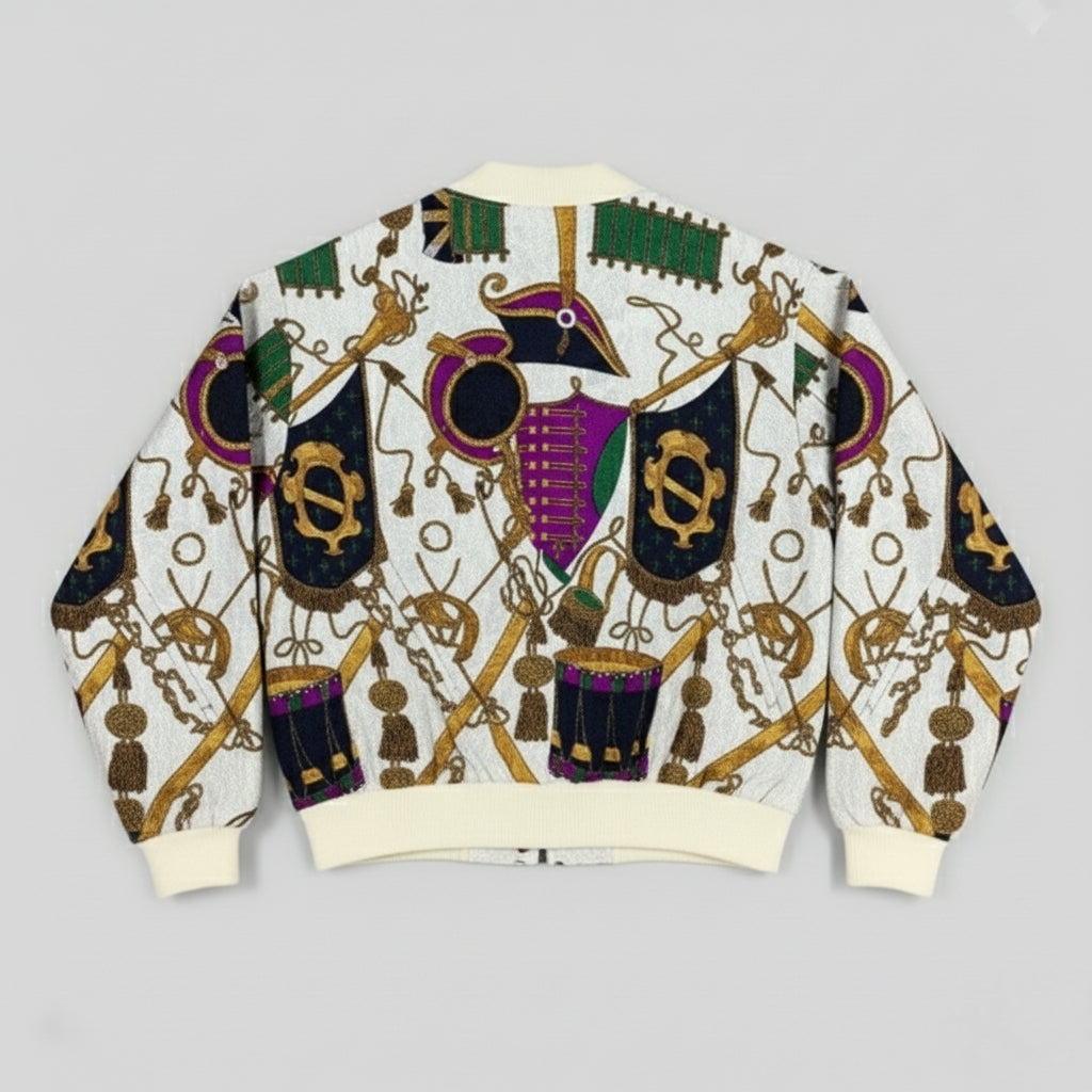 Vintage Embroidered Tapestry Bomber Jacket