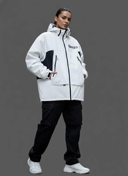Heszn White & Black Techwear Jacket