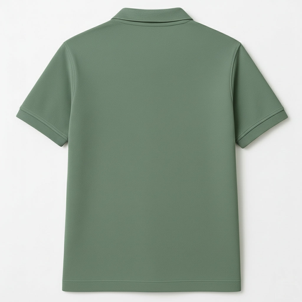 Green Polo with "HesZn" Rose Graphic