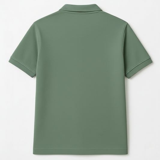 Green Polo with "HesZn" Rose Graphic